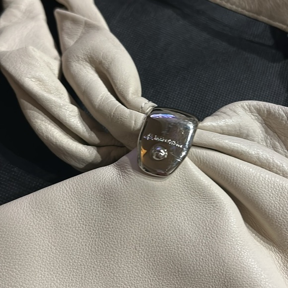 B. Makowsky Beige Suede and Leather Shoulder Bag - Picture 6 of 13